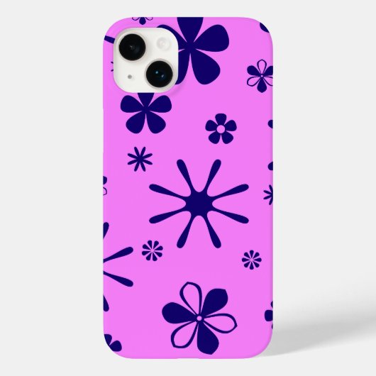 Bloemendruk roze en paars Case-Mate iPhone case (Achterkant)