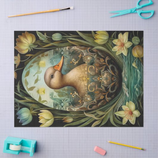 Bloemeneend Pasen Tissuepapier (Craft)