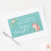  bloemeneenhoorn Dit boek is van Rechthoekige Sticker (Envelop)