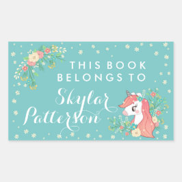  bloemeneenhoorn Dit boek is van Rechthoekige Sticker