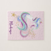 Bloemeneenhoorn Gepersonaliseerde Kinderen Legpuzzel (Horizontaal)