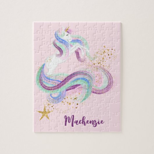  Bloemeneenhoorn Gepersonaliseerde Kinderen Legpuzzel (Verticaal)