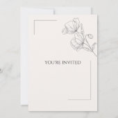 Bloemeneenvoud: elegante minimalistische bruiloft kaart (Achterkant)