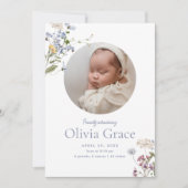  bloemeneenvoud | Olivia Dank je geboorte Aankondiging (Voorkant)