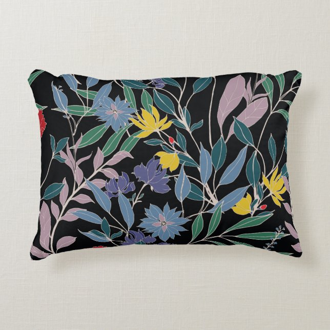 Bloemenelegantie: Abstracte  achtergrond Accent Kussen (Voorkant)