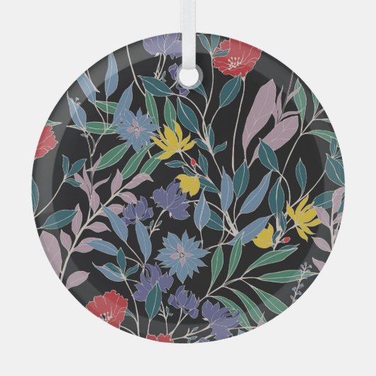 Bloemenelegantie: Abstracte achtergrond Glas Ornament (Voorkant)