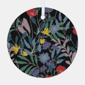 Bloemenelegantie: Abstracte achtergrond Glas Ornament (Achterkant)