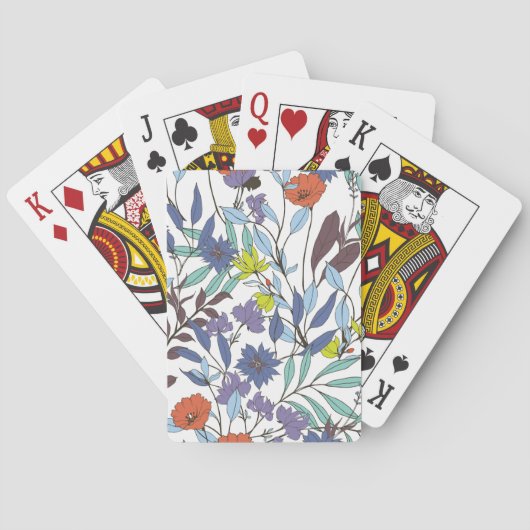 Bloemenelegantie, Abstracte achtergrond. Pokerkaarten (Achterkant)