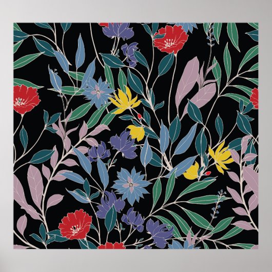 Bloemenelegantie: Abstracte achtergrond Poster (Voorkant)