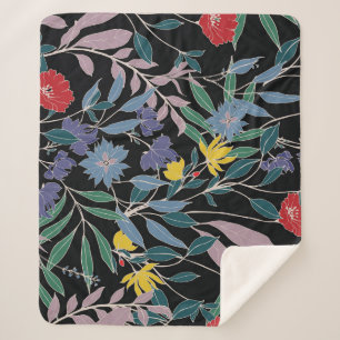 Bloemenelegantie: Abstracte  achtergrond Sherpa Deken