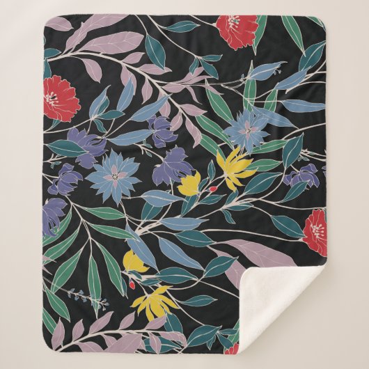 Bloemenelegantie: Abstracte  achtergrond Sherpa Deken (Voorkant)