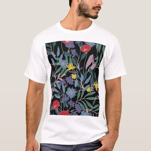 Bloemenelegantie: Abstracte achtergrond T-shirt (Voorkant)