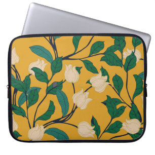 Bloemenelegantie:  bladpatroon. laptop sleeve