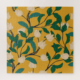 Bloemenelegantie: bladpatroon. legpuzzel