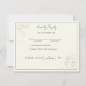 " bloemenelegantie bruiloft RSVP" Kaart (Voorkant)