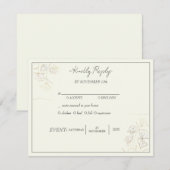 " bloemenelegantie bruiloft RSVP" Kaart (Voorkant / Achterkant)