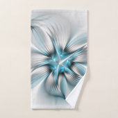 Bloemenelegantie Moderne Abstracte Blauwe Fractal  Bad Handdoek (Handdoek)