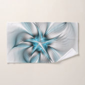 Bloemenelegantie Moderne Abstracte Blauwe Fractal  Bad Handdoek (Handdoek)