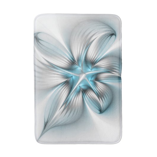 Bloemenelegantie Moderne Abstracte Blauwe Fractal  Badmat (Voorkant Verticaal)