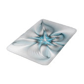 Bloemenelegantie Moderne Abstracte Blauwe Fractal Badmat (Gekanteld)