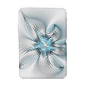 Bloemenelegantie Moderne Abstracte Blauwe Fractal Badmat (Voorkant Verticaal)