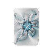 Bloemenelegantie Moderne Abstracte Blauwe Fractal Badmat (Voorkant Verticaal)