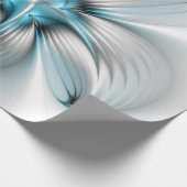 Bloemenelegantie Moderne Abstracte Blauwe Fractal  Cadeaupapier (Hoek)