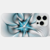Bloemenelegantie Moderne Abstracte Blauwe Fractal Case-Mate iPhone Case (Achterkant (horizontaal))