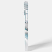 Bloemenelegantie Moderne Abstracte Blauwe Fractal Case-Mate iPhone Case (Achterkant / Links)