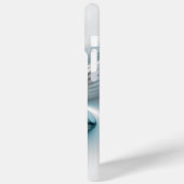 Bloemenelegantie Moderne Abstracte Blauwe Fractal  Case-Mate iPhone Case (Achterkant / Links)