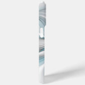 Bloemenelegantie Moderne Abstracte Blauwe Fractal  Case-Mate iPhone Case (Achterkant / Rechts)