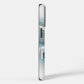 Bloemenelegantie Moderne Abstracte Blauwe Fractal  Case-Mate iPhone Case (Achterkant / Rechts)