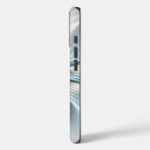 Bloemenelegantie Moderne Abstracte Blauwe Fractal  Case-Mate iPhone Case (Achterkant / Links)