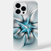 Bloemenelegantie Moderne Abstracte Blauwe Fractal  Case-Mate iPhone Case (Achterkant)
