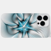 Bloemenelegantie Moderne Abstracte Blauwe Fractal  Case-Mate iPhone Case (Achterkant (horizontaal))