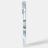 Bloemenelegantie Moderne Abstracte Blauwe Fractal  Case-Mate iPhone Case (Achterkant / Links)