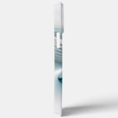 Bloemenelegantie Moderne Abstracte Blauwe Fractal  Case-Mate iPhone Case (Achterkant / Rechts)