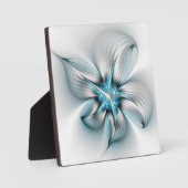 Bloemenelegantie Moderne Abstracte Blauwe Fractal Fotoplaat (Voorkant)