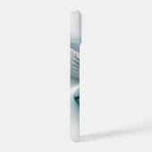 Bloemenelegantie Moderne Abstracte Blauwe Fractal  iPhone 15 Case (Rechterkant)