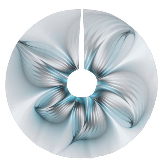 Bloemenelegantie Moderne Abstracte Blauwe Fractal  Kerstboom Rok (Voorkant)