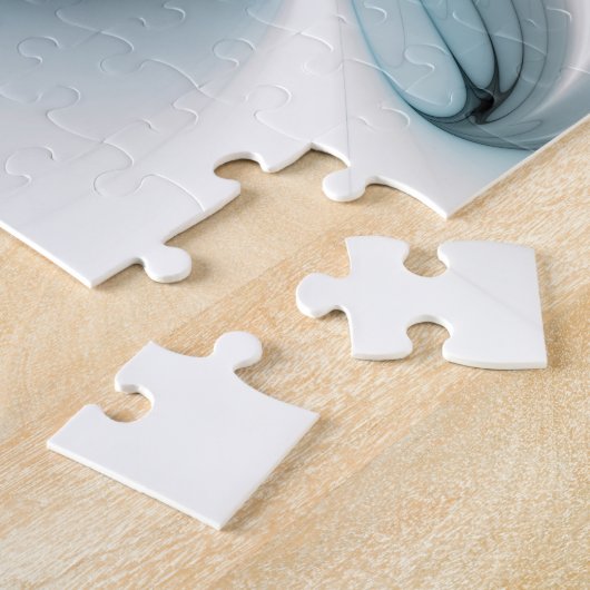 Bloemenelegantie Moderne Abstracte Blauwe Fractal  Legpuzzel (Zijkant)