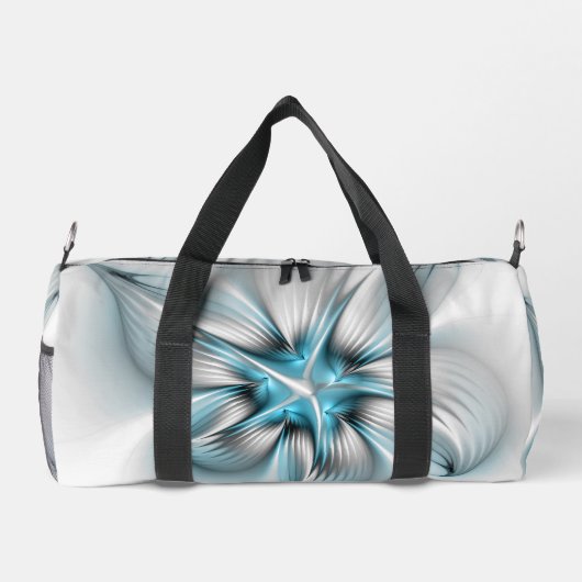 Bloemenelegantie Moderne Abstracte Blauwe Fractal Plunjezak (Achterkant)