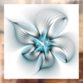Bloemenelegantie Moderne Abstracte Blauwe Fractal Raamsticker (Vel 2)