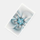 Bloemenelegantie Moderne Abstracte Blauwe Fractal  Servet (Hoek)