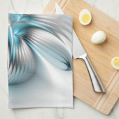 Bloemenelegantie Moderne Abstracte Blauwe Fractal  Theedoek (Quarter Fold)