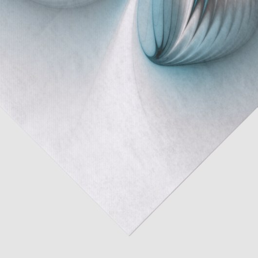 Bloemenelegantie Moderne Abstracte Blauwe Fractal Tissuepapier (Detail)