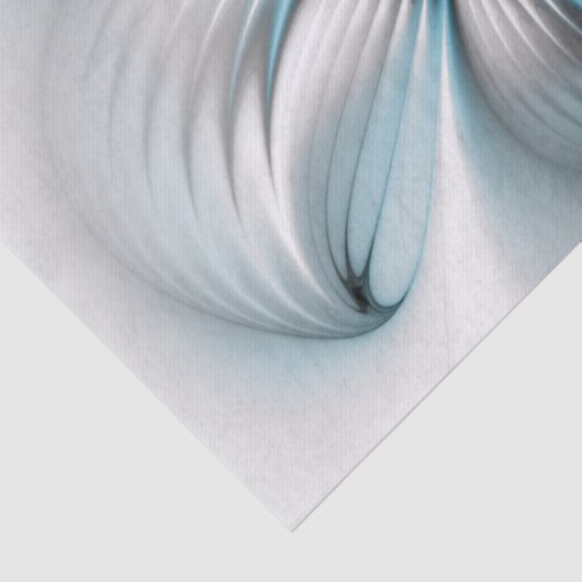 Bloemenelegantie Moderne Abstracte Blauwe Fractal  Tissuepapier (Detail)