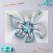 Bloemenelegantie Moderne Abstracte Blauwe Fractal  Tissuepapier (Craft)