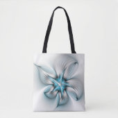 Bloemenelegantie Moderne Abstracte Blauwe Fractal Tote Bag (Voorkant)