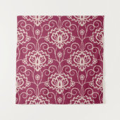 Bloemenelegantie: rood kantpatroon wandkleed (Voorkant)